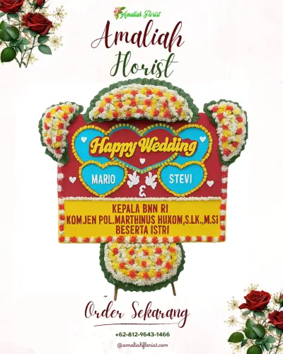 Karangan Papan Bunga Pernikahan di Andir